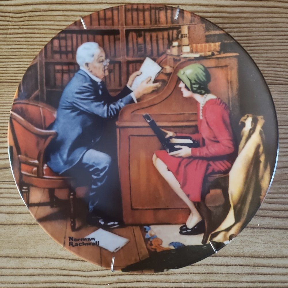 Framed Edwin Knowles "The professor" plate.